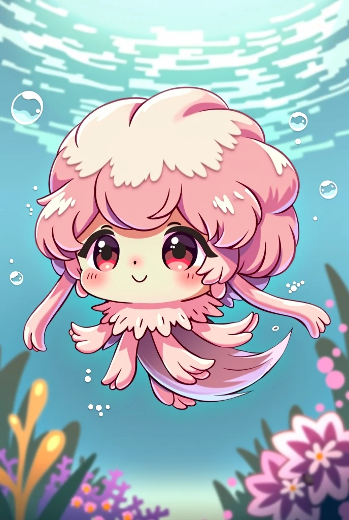 Anime-style illustration of a clionid!
Cute frills!
Soften, Fluffy illustrations