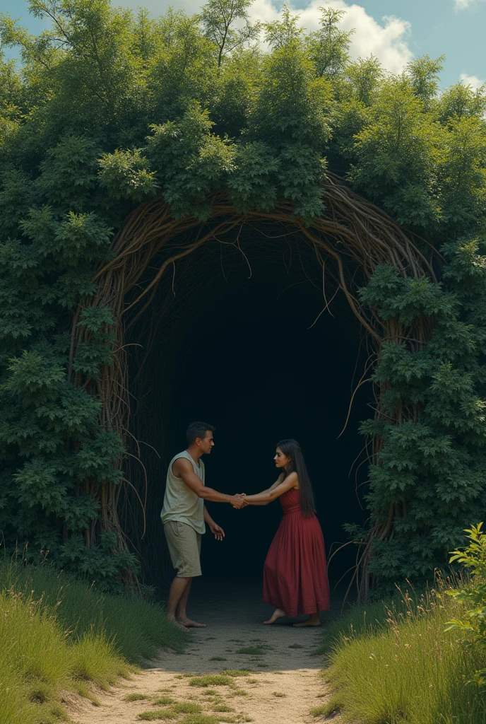 He and she tried to break through the hedge, but it was too thick and strong. He tried to climb it, but it was too high. He tried to undermine it, but it was too deeply rooted. In desperation he called Vesna's name., perfect composition, beautiful intricately detailed and intricate octane rendering, trending in artstation, 8k art photography, photorealistic concept art, soft natural volumetric cinematic perfect light, chiaroscuro, award-winning photography, masterpiece, oil on canvas, raphael, caravaggio, greg rutkowski, beeple, beksinski, giger