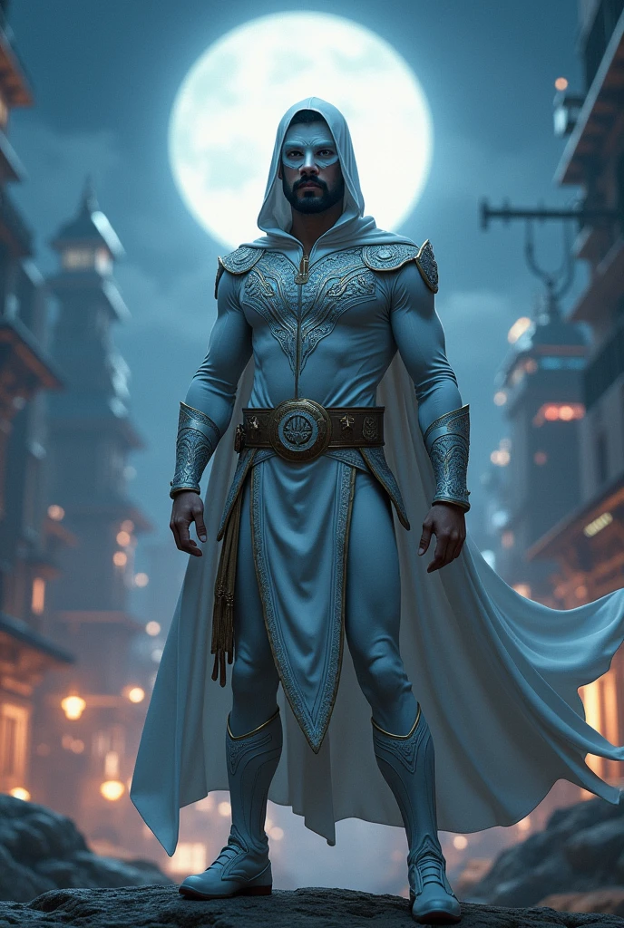 moon knight 20 years old Indian version holding a chakra and dagger