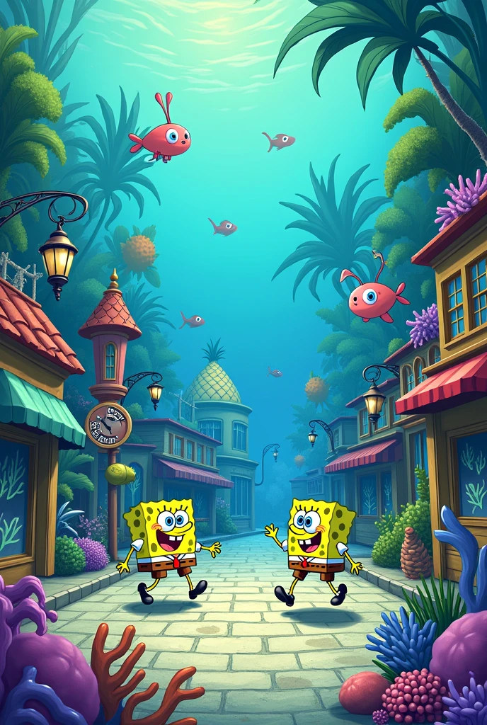 Crossroads under the Sea on Bikini Bottom