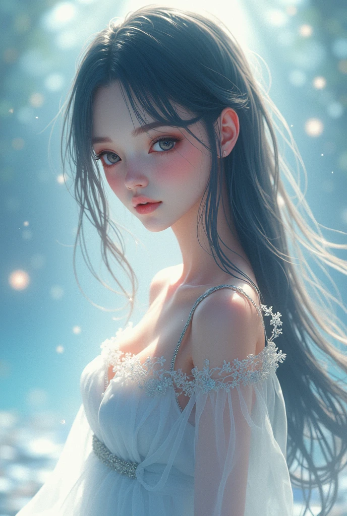 Anime character naming in transparent dress
