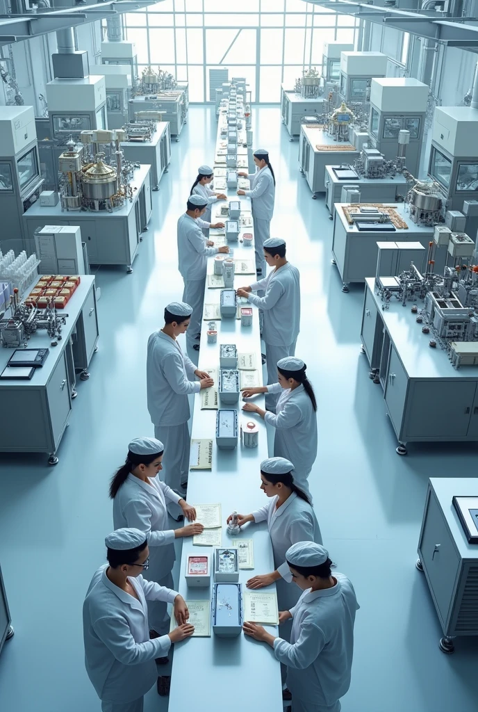 create a layout of the production line for a skin care product from the brand VitalGold