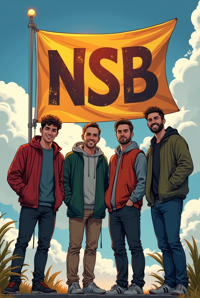 A flag for a group of guys who have been together for 10 years and call themselves NSB