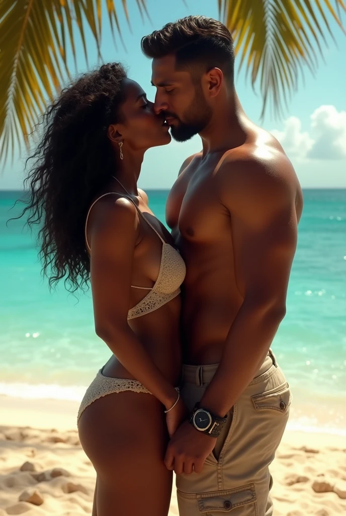 [Nigerian woman] [Italian man] sexy beach 