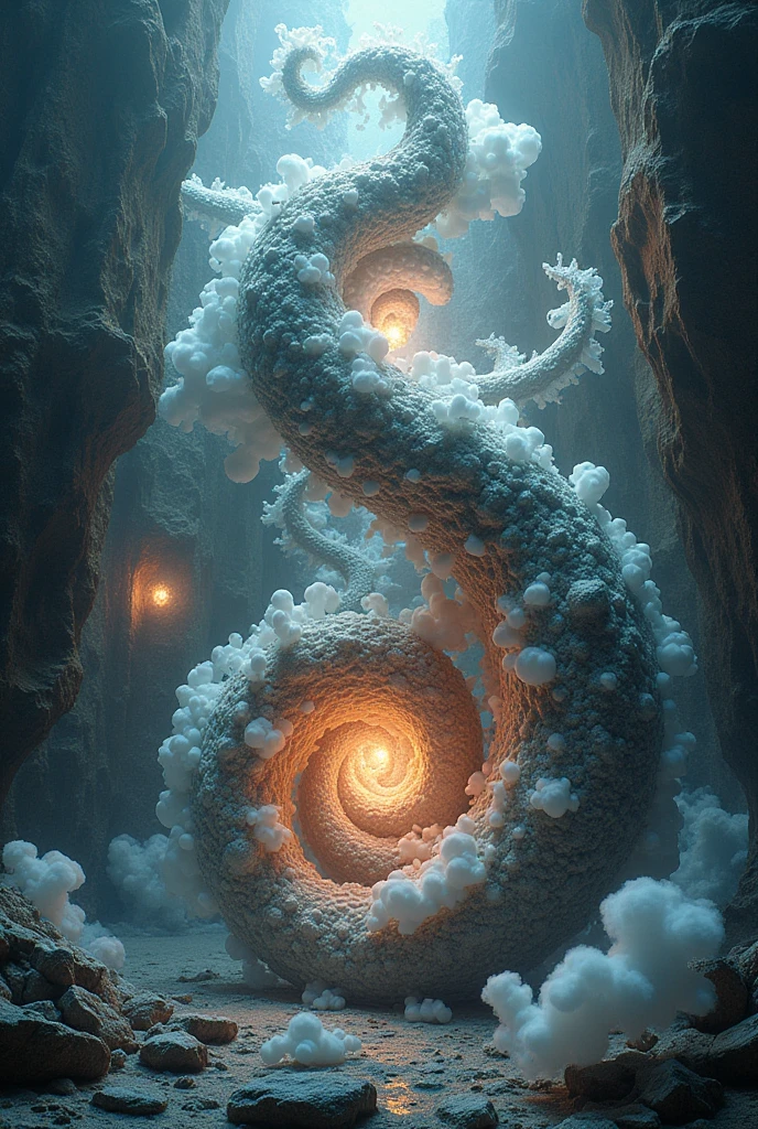 3d fractal steam and william blake and haeckel style