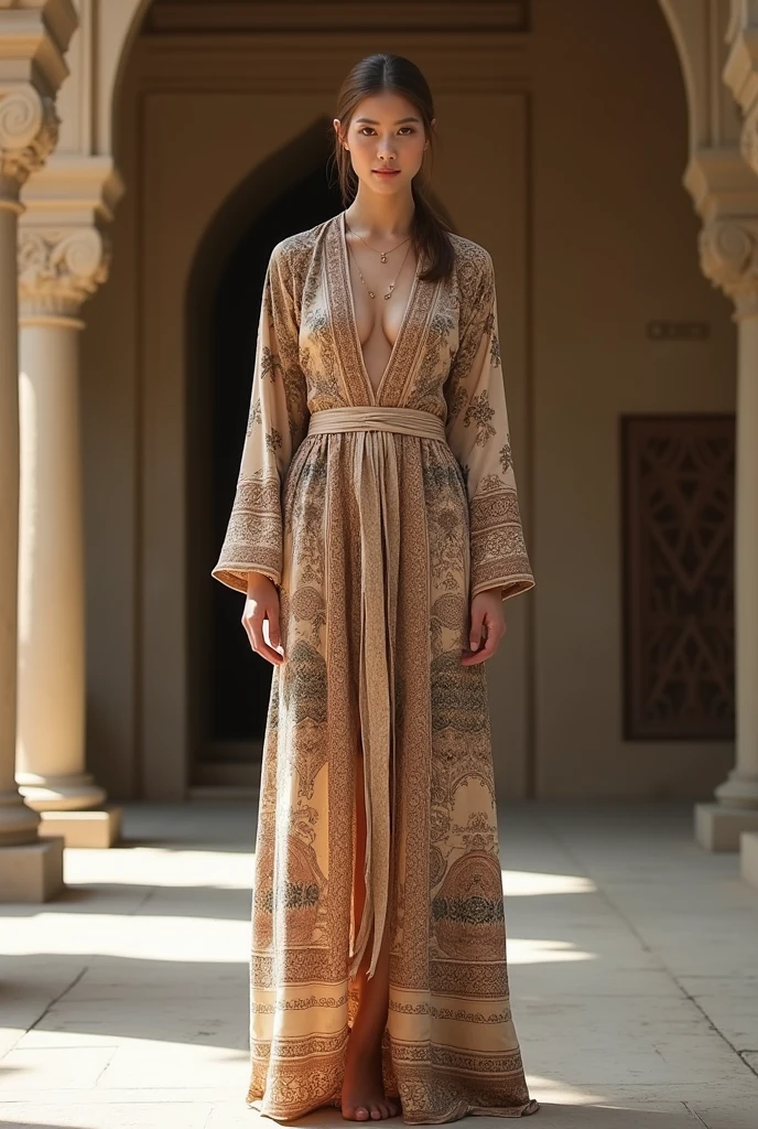 Kamiz with easy & beautiful design with ancient architecture print in the dress