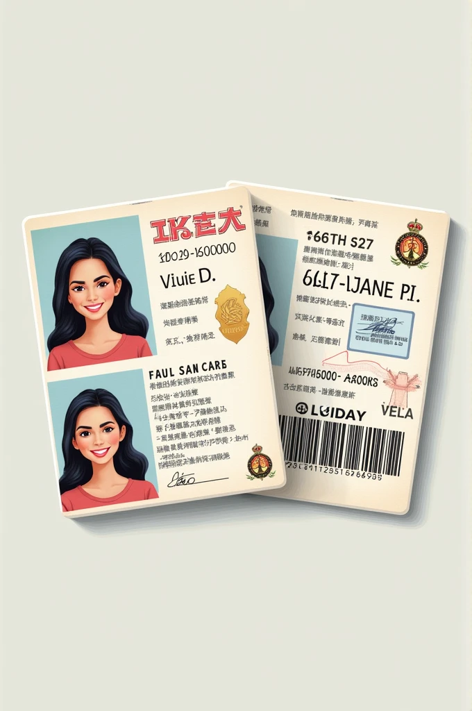 Julie D's front and back identity card