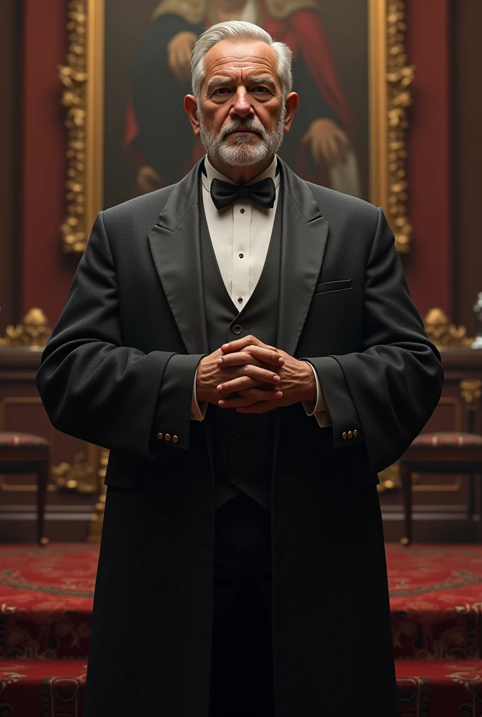 Leader with folded hands