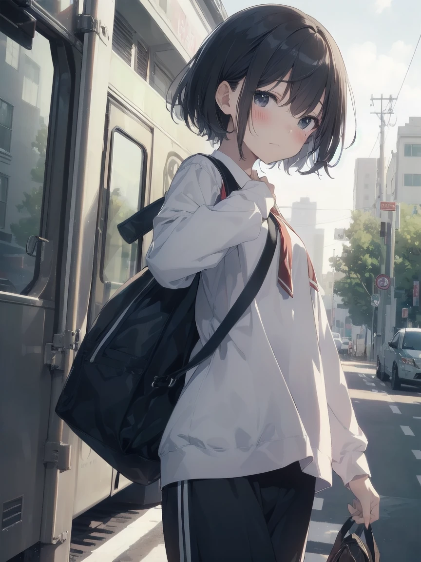god quality, Extremely detailed, anime moe artstyle,best anime 8k konachan wallpaper,(Please draw a girl walking sleepily to school. :1.3),break, 1girl, (Solo, babyface, 13-year-old:1.5),a junior high school student, Full limbs, complete fingers,(Very Short hair), androgynous charm, flat chest, Small butt, groin, Small eyes,beatiful detailed black eyes, disgusted eyes, school Uniform, in the School commute route. break,8K, 超A high resolution, Official art, Illustration,(embarrassed,blush:1.3)、 nose blush
