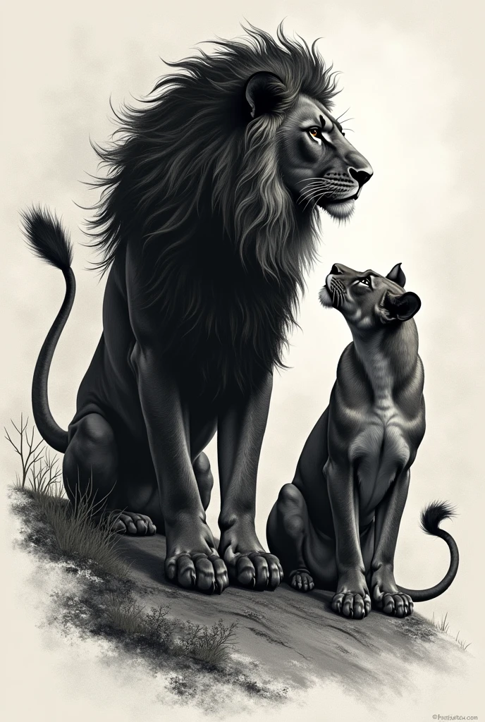 get a tattoo of a lion and a lioness apart
