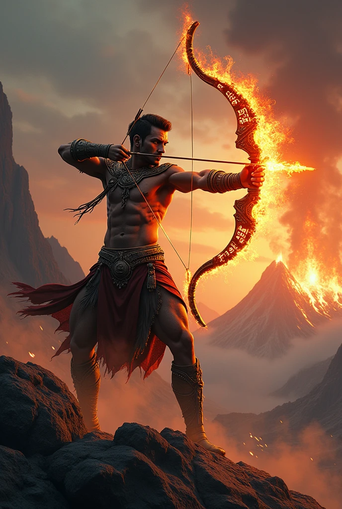 Create a male character with firepower using a bow and arrow