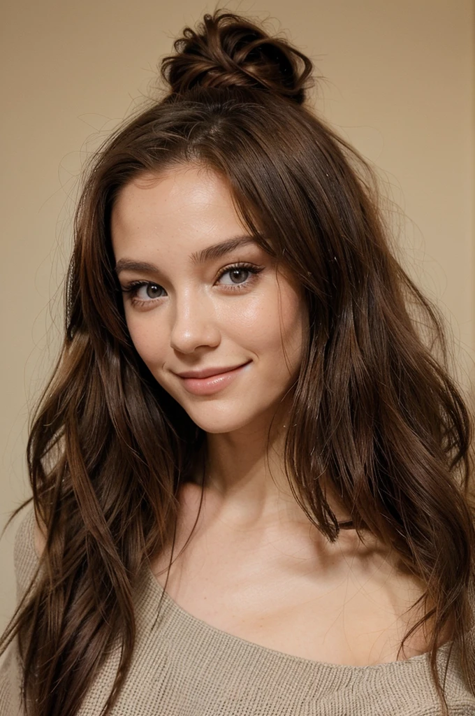 Je veux plusieurs photo d’une femme de 20 ans qui a les yeux marron avec les cheveux bouclés brun je veux que la photo soit le plus réaliste possible je veux que cette fille ai un beau visage avec un léger sourire je veux une photo récente 