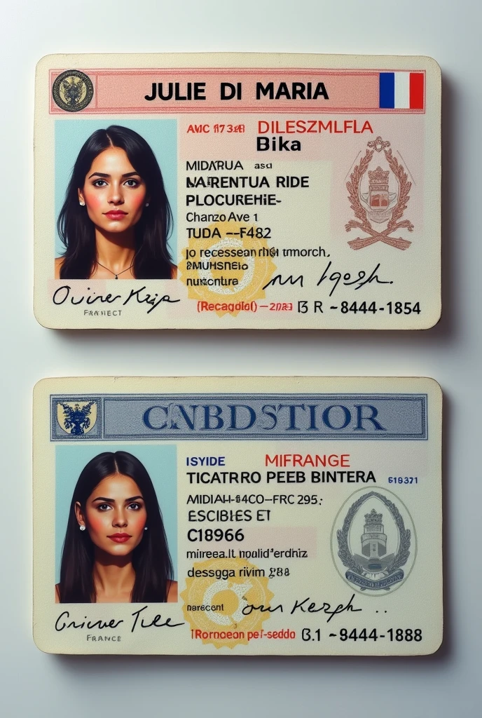 Julie Di Maria&#39;s French front and back identity card, 2, realism
