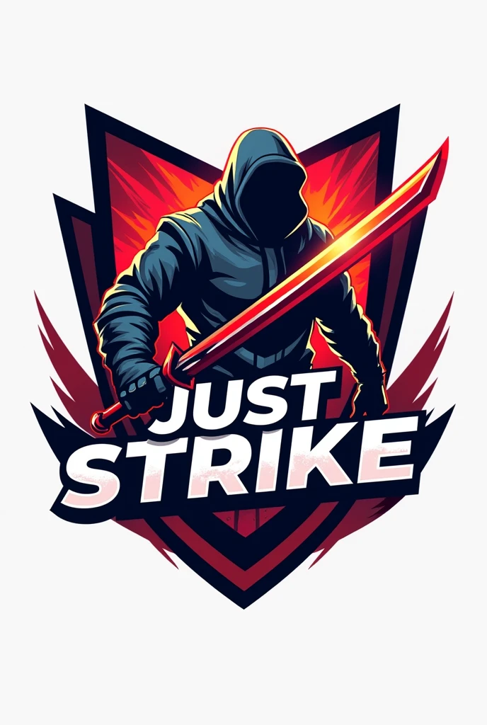 Uma logo para uma guilda de Free fire chamada JUST STRIKE