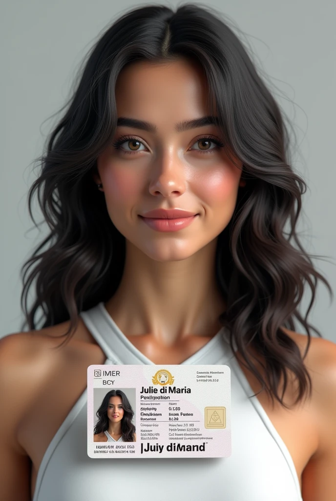 (photorealism:1.2), identity card Julie Di Maria 2 