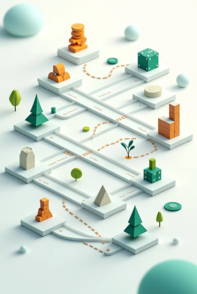 create png vectors for a game board on financial education: Saving, investment,expenses, loan, Azar