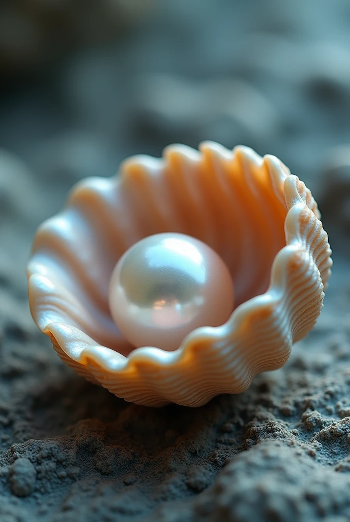 Pearl ring inside a shell