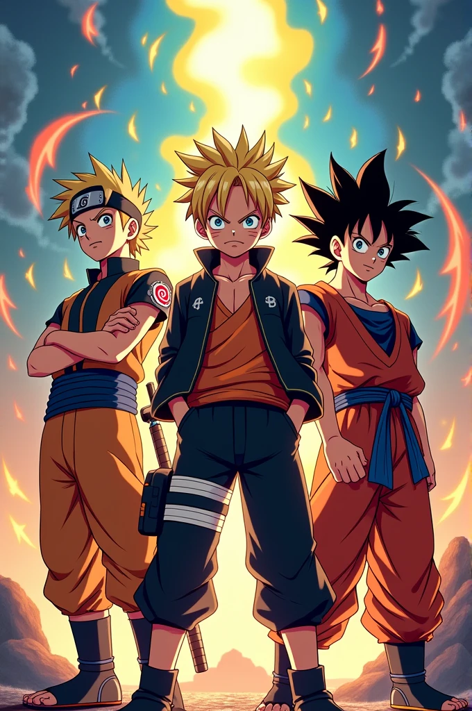 Naruto Luffy and Goku together