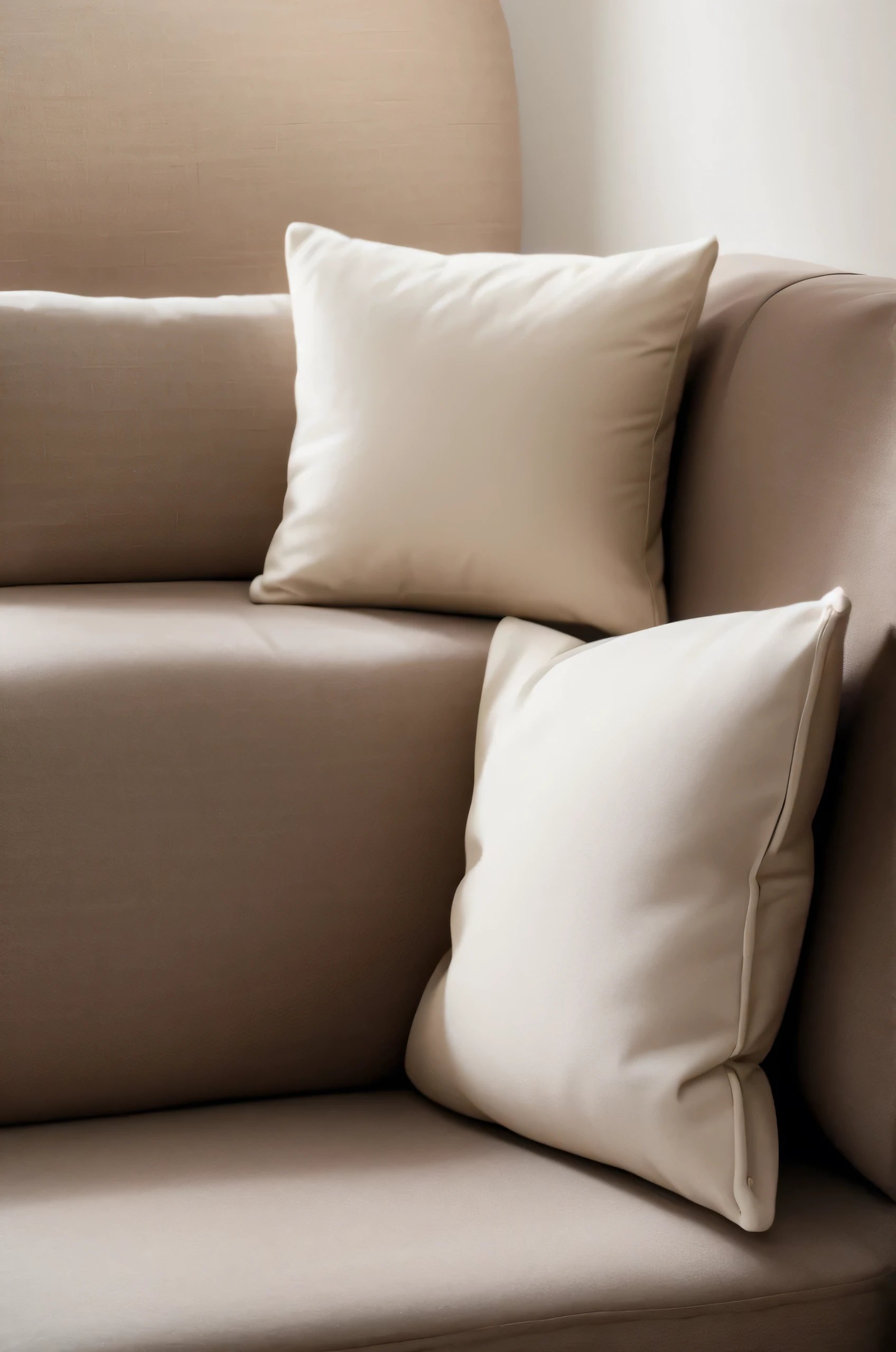 There is a pillow on the sofa,A complete pillow,soft,living room,Square pillow,Only one pillow