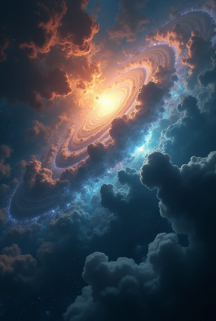 create a picture of space showing the creation of a new universe