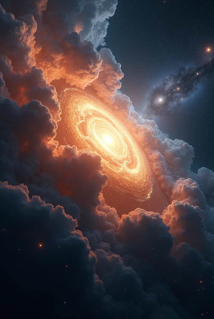 create a picture of space showing the creation of a new universe