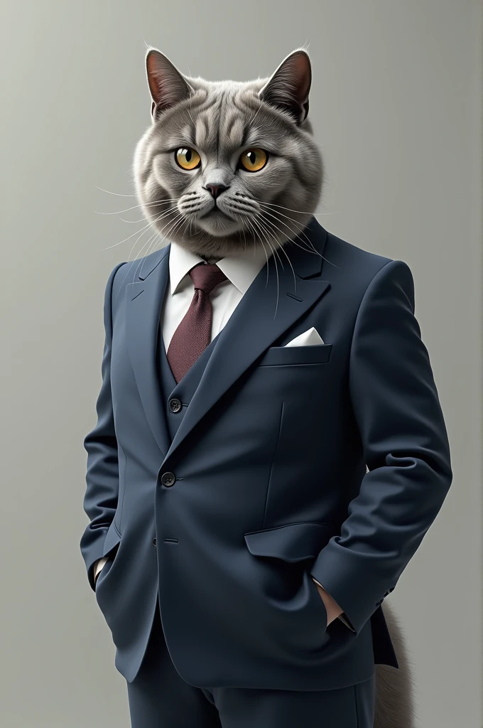 British short hair with suit