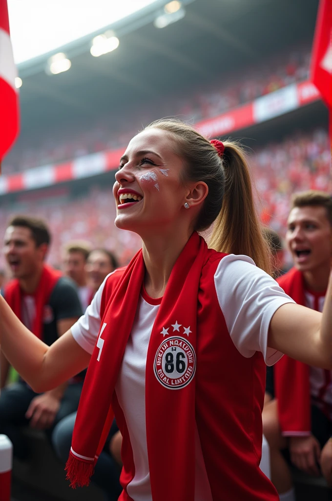 Female football fan of Hannover 96