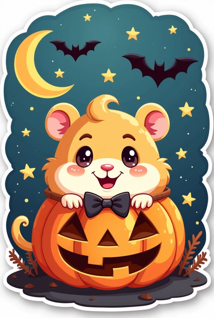 a halloween pampink a cartoon style pampink sticker