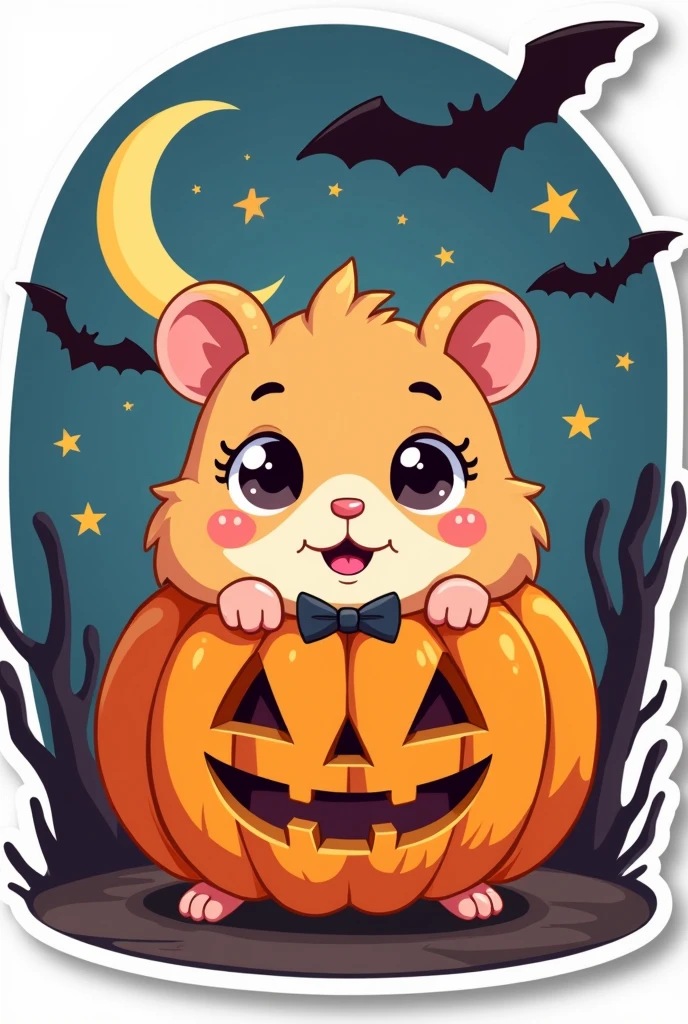 a halloween pampink a cartoon style pampink sticker