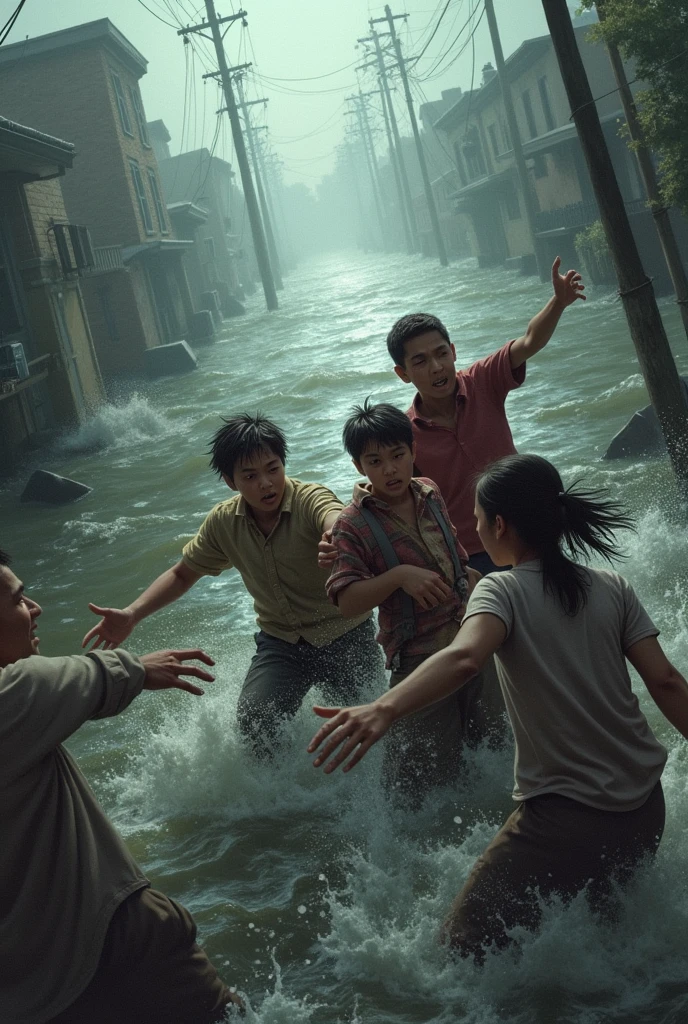 genarte image about help needed from backgrond flood