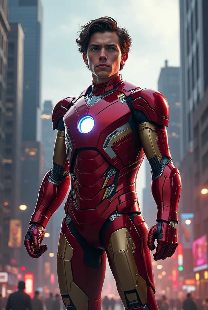 Tom holand as iron man 