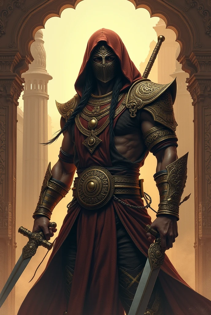 moon knight Indian version holding a chakra and dagger