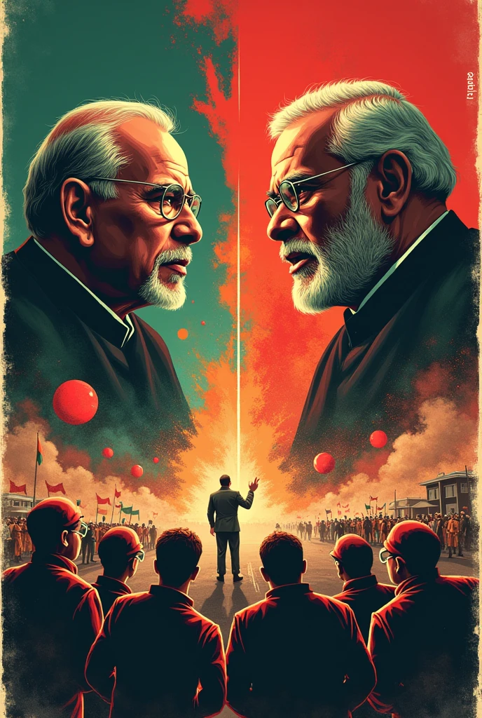 Create a poster saying India against Bangladesh for creating hate against minorities