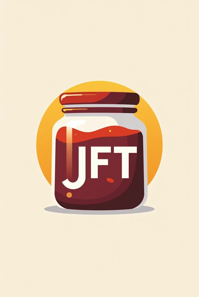 Generate me a simple logo like initials JFT with jams inside a jar full of jam not so realistic less realistic single color