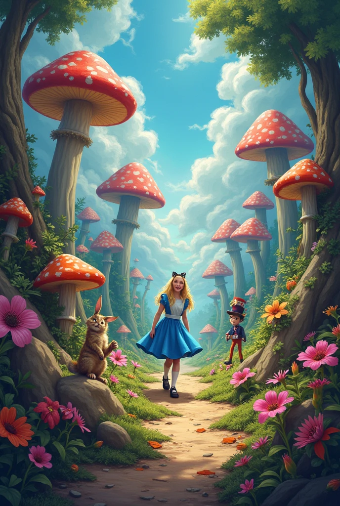 An Alice in Wonderland themed Facebook cover