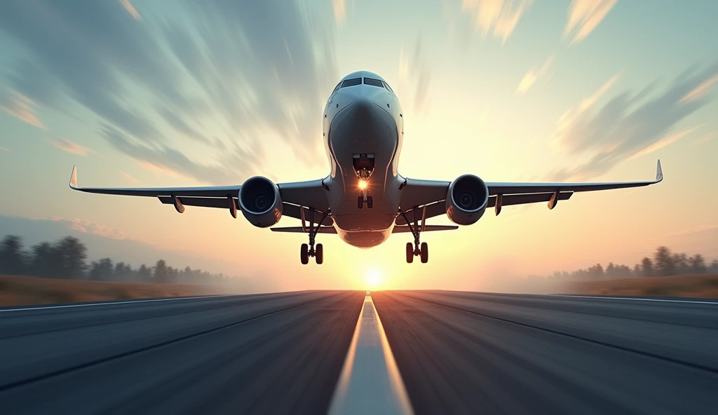 A airplane taking off, where it tires are visible the runway is visible and the plane is visible by side view