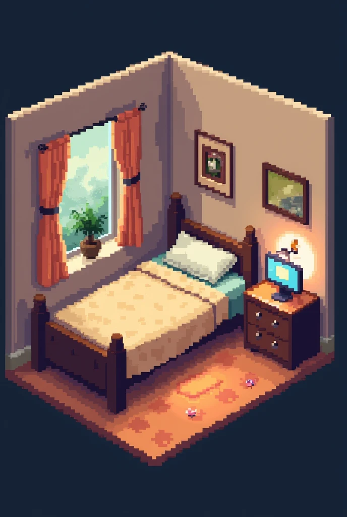 Pixelated art bedroom
