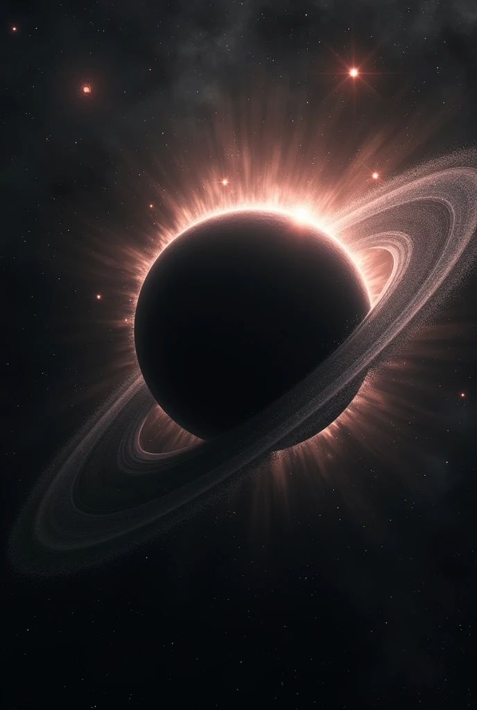 Show a black hole, which is orbited by a wandering pulsar and a red dwarf star