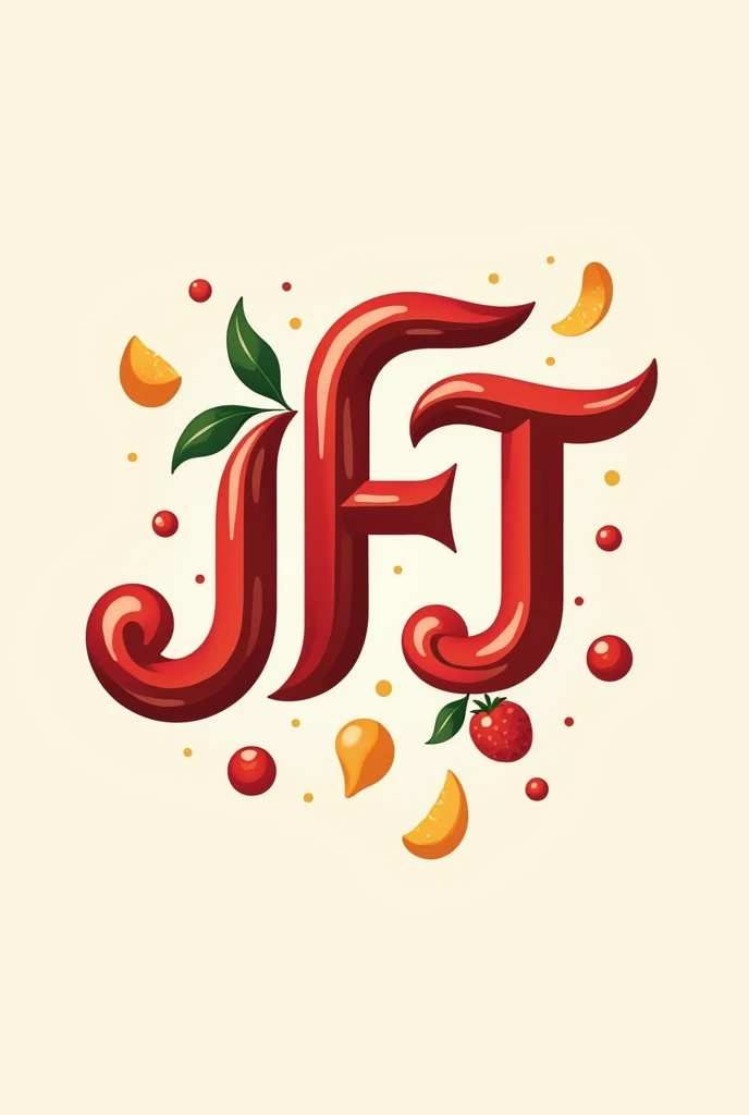 Generate a logo for a jelly company with the letters JFT with a small reference image with excellent quality