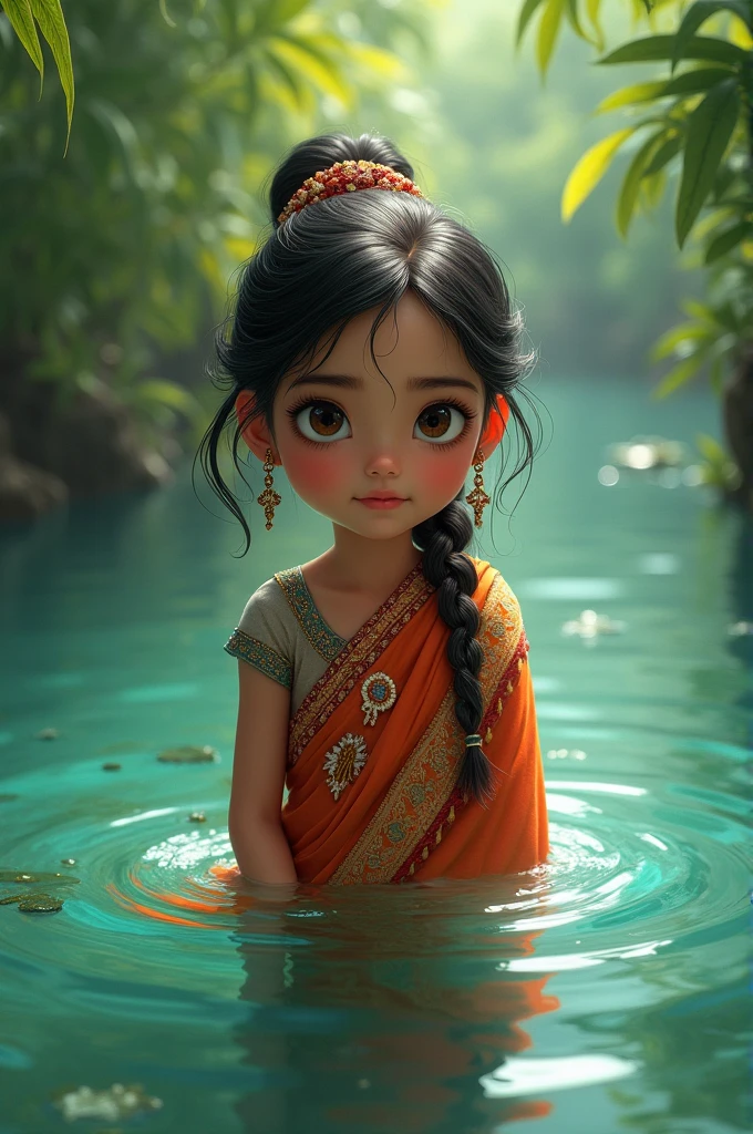 A Bangladesh's nacad girl in water 