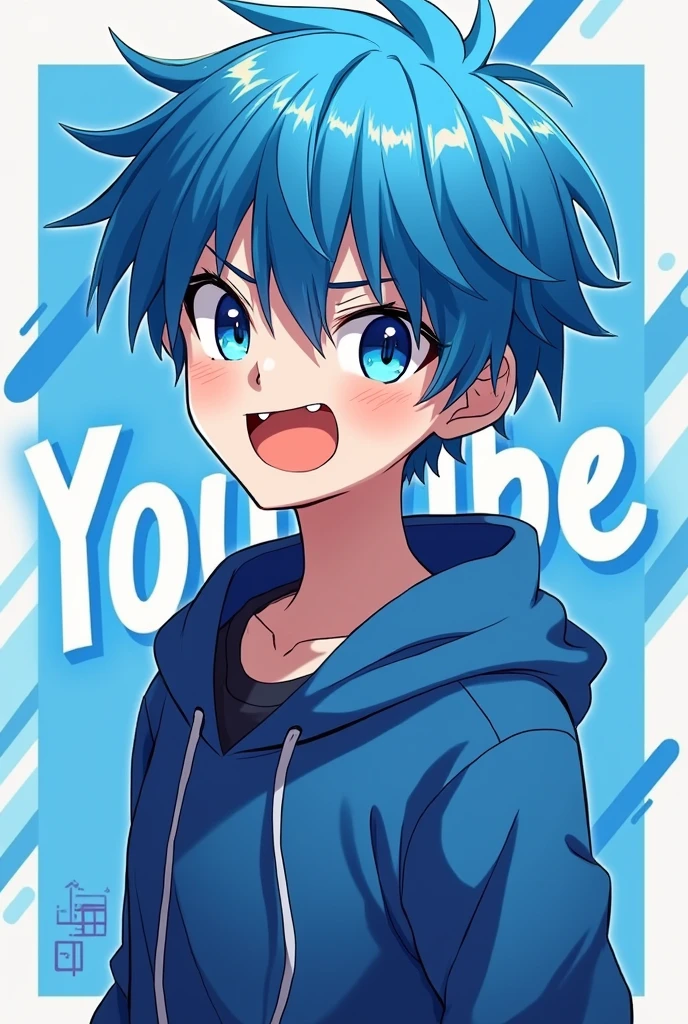 MAKE A ANIME CHARACTER A BOY ATTITUDE BOY YOUTUBE LOGO WITHOUT TEXT IMAGE COLOUR BLUE