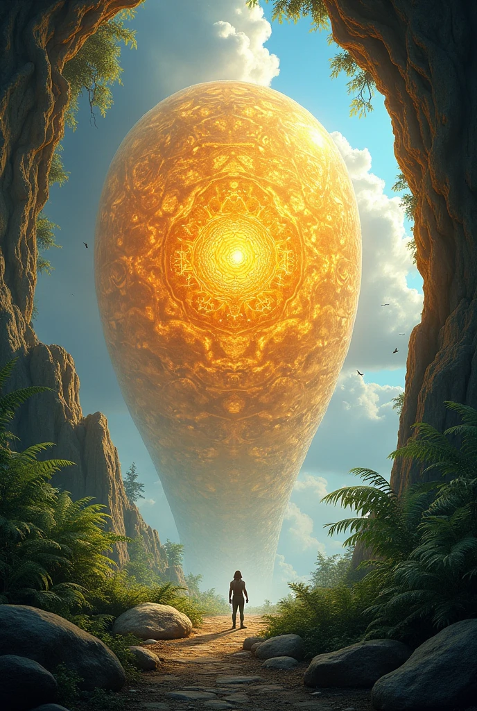 generates an image outside the cave with a honeycomb 


