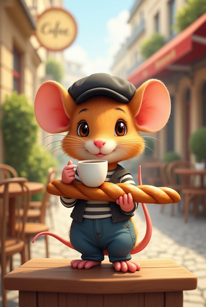 French mouse with baguette