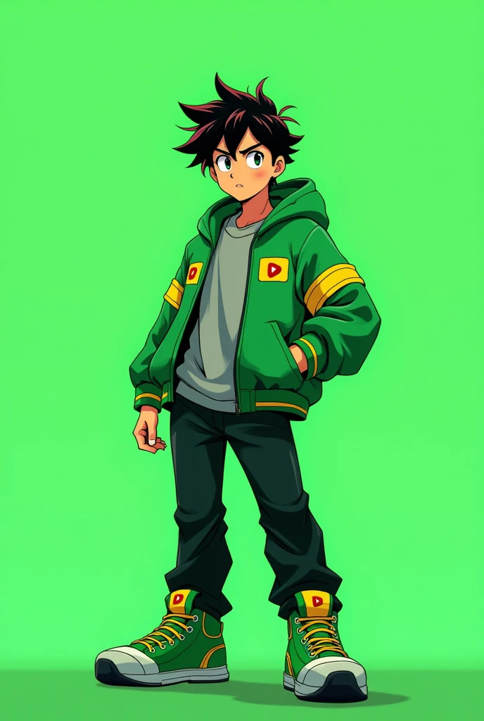 MAKE A ANIME CHARACTER A BOY ATTITUDE BOY YOUTUBE LOGO WITHOUT TEXT IMAGE COLOUR GREEN