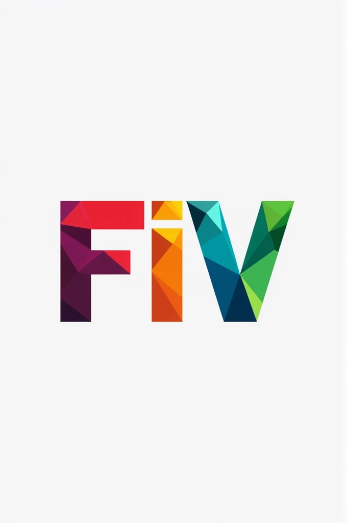 A logo of a gas station called FIV, with capital letters, using bright colors and its location Chimbote-Peru