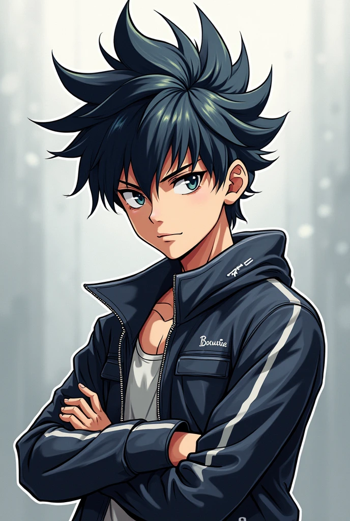 MAKE A ANIME CHARACTER A BOY ATTITUDE BOY LOGO WITHOUT TEXT IMAGE COLOUR SILVER