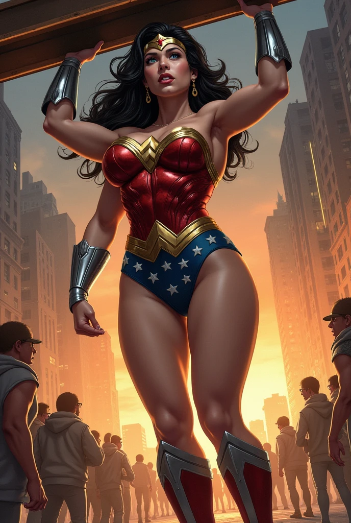 Sexy mature Wonder woman cartoon corset