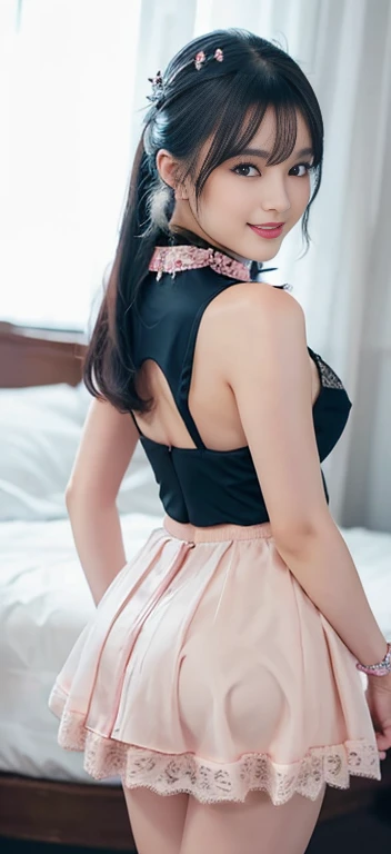 Beautiful, cute baby Face, russian ta Girl, blue eyes, high ponytail hair, black hair, hair ornaments, wearing sexy pink mini kebaya dress, micro skirt, Rounded medium Breast, cleavage cutout, slightly Chubby , luxury necklace, White Skin, Smiling, bedroom Background, full body portrait, high heels, Perfect Potrait, Bokeh Effect, Look at Viewer, Armpit, Perfect Eye, Perfect Hand, Perfect Finger, Bracelet, Ring, ((adorable:1.2)), ((masterpiece:1.1)), ((bokeh:1.2)),two 18 year old tween girls trying on cute clothes, two close friends, colored hair, collar, skinny body, detailed pupils, beautiful face, perfect faces like young asian models, tattoo, touching each other, back straps, innocent expression, enticing, full body showing legs, garter with stockings, good lighting, high heels, cute glasses, kawai cosplay girls, strapped colored dresses with cutouts slits, bright playful, thin model, cute young teenls
(masterpiece, top quality, best quality, official art, beautiful and aesthetic:1.2), (1girl), (fractal art:1.2),absurdres, highres, ultra detailed, Ultra-precise depiction, solo, (zentangle:1.2), floating hair, shiny skin, (abstract:1.2), pantyhose,looking at viewer, micro bra, lace panties, big breast