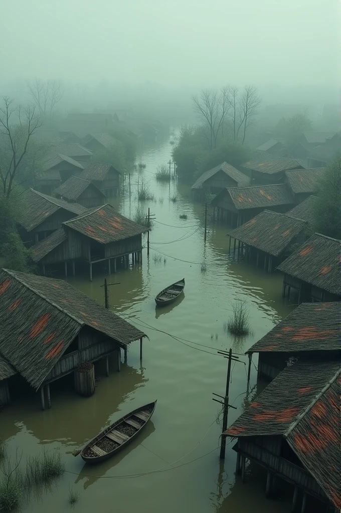 I need a picture that would be of a flooded situation village