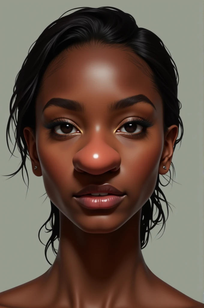Brown girl with a large massive nose